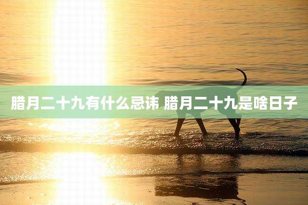 腊月二十九有什么忌讳 腊月二十九是啥日子