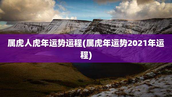 属虎人虎年运势运程(属虎年运势2021年运程)