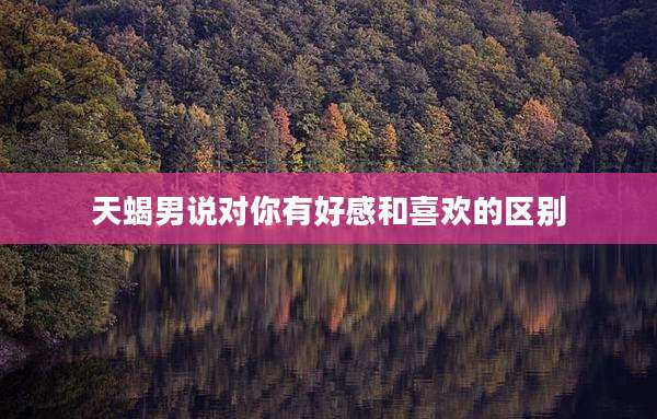 天蝎男说对你有好感和喜欢的区别