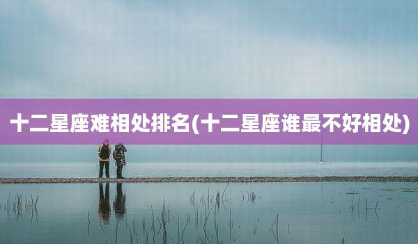 十二星座难相处排名(十二星座谁最不好相处)