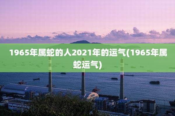 1965年属蛇的人2021年的运气(1965年属蛇运气)