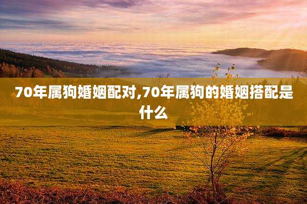 70年属狗婚姻配对,70年属狗的婚姻搭配是什么
