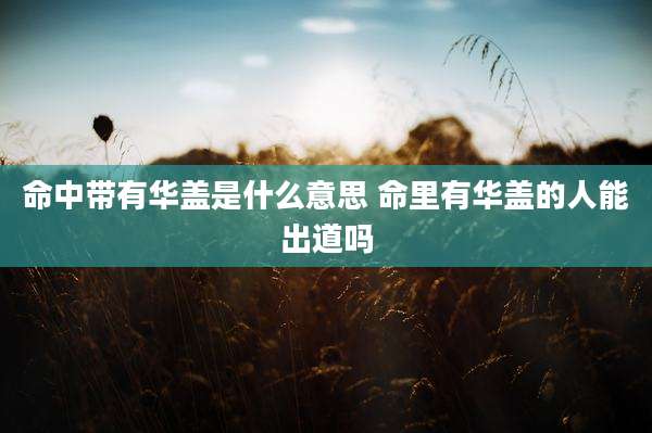 命中带有华盖是什么意思 命里有华盖的人能出道吗