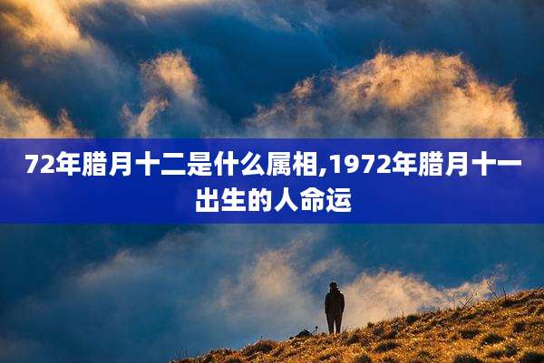 72年腊月十二是什么属相,1972年腊月十一出生的人命运