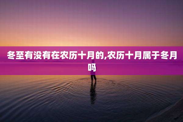 冬至有没有在农历十月的,农历十月属于冬月吗