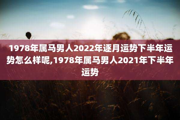 1978年属马男人2022年逐月运势下半年运势怎么样呢,1978年属马男人2021年下半年运势