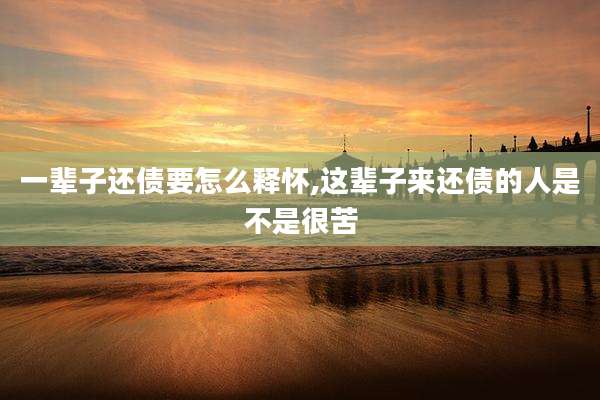 一辈子还债要怎么释怀,这辈子来还债的人是不是很苦