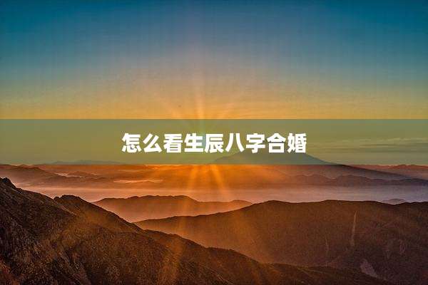 怎么看生辰八字合婚