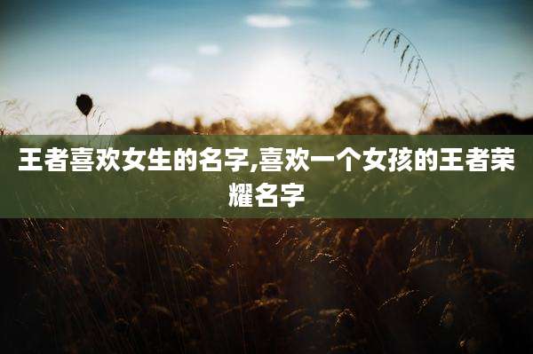 王者喜欢女生的名字,喜欢一个女孩的王者荣耀名字