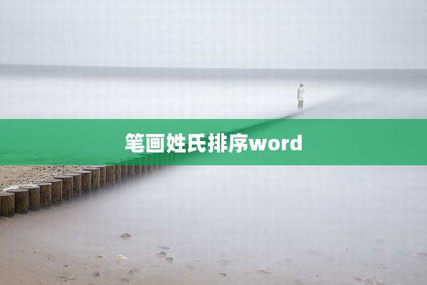 笔画姓氏排序word