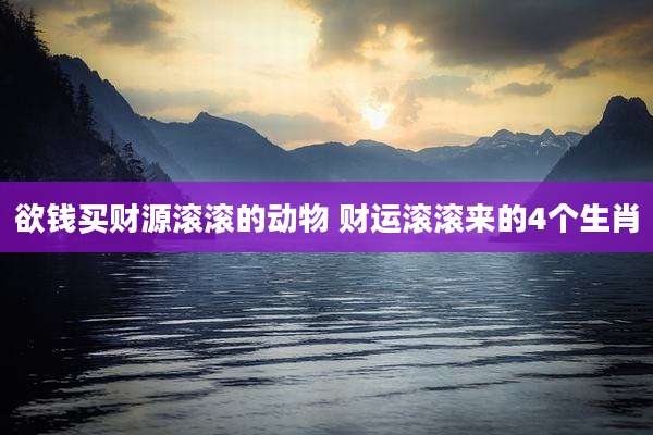 欲钱买财源滚滚的动物 财运滚滚来的4个生肖