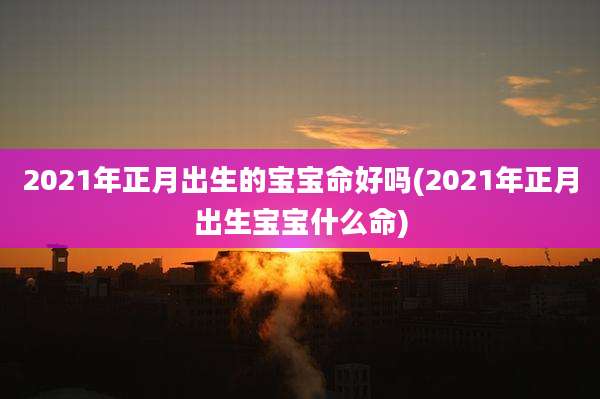 2021年正月出生的宝宝命好吗(2021年正月出生宝宝什么命)