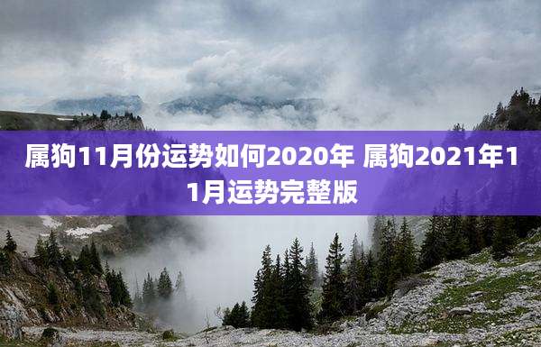 属狗11月份运势如何2020年 属狗2021年11月运势完整版