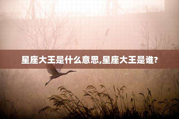 星座大王是什么意思,星座大王是谁?