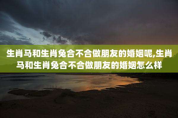 生肖马和生肖兔合不合做朋友的婚姻呢,生肖马和生肖兔合不合做朋友的婚姻怎么样
