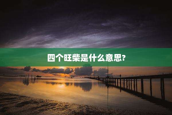 四个旺柴是什么意思?