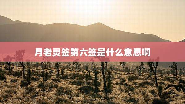 月老灵签第六签是什么意思啊