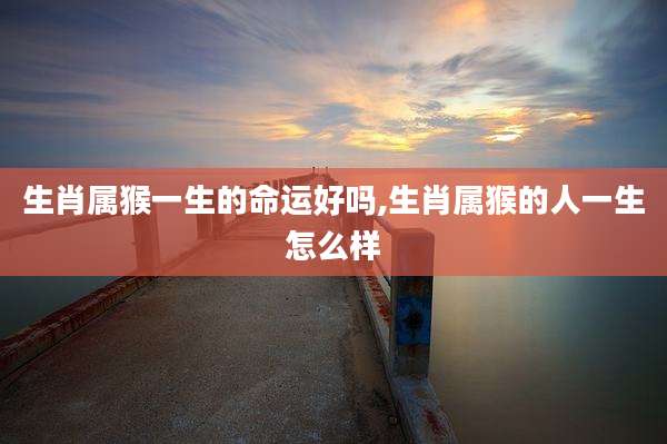 生肖属猴一生的命运好吗,生肖属猴的人一生怎么样