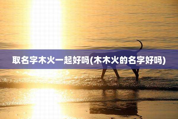 取名字木火一起好吗(木木火的名字好吗)