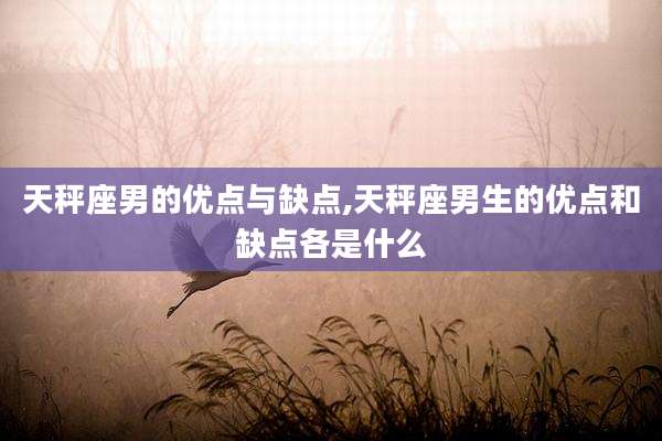 天秤座男的优点与缺点,天秤座男生的优点和缺点各是什么
