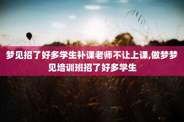 梦见招了好多学生补课老师不让上课,做梦梦见培训班招了好多学生