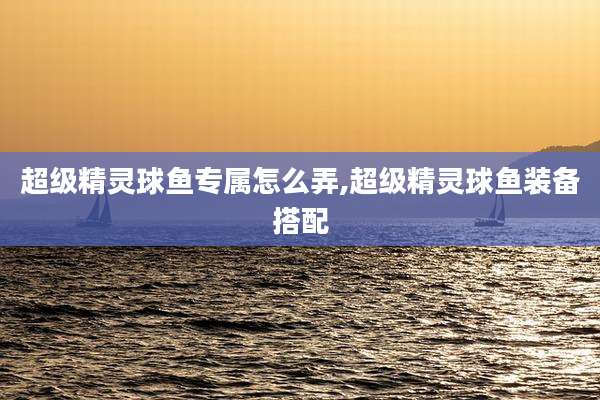 超级精灵球鱼专属怎么弄,超级精灵球鱼装备搭配
