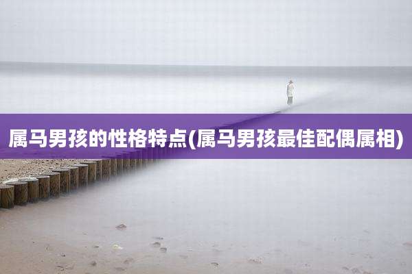 属马男孩的性格特点(属马男孩最佳配偶属相)