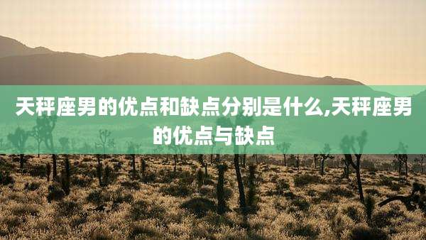 天秤座男的优点和缺点分别是什么,天秤座男的优点与缺点