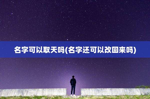 名字可以取天吗(名字还可以改回来吗)