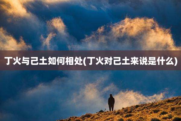 丁火与己土如何相处(丁火对己土来说是什么)