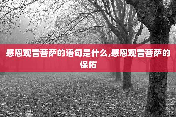感恩观音菩萨的语句是什么,感恩观音菩萨的保佑