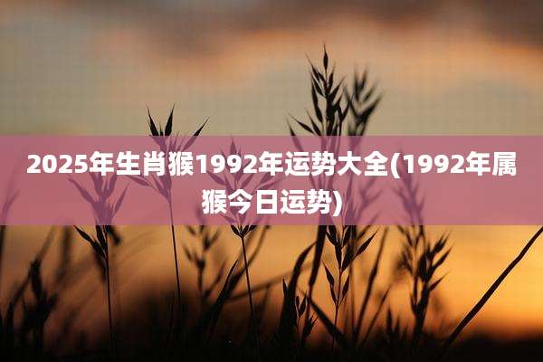 2025年生肖猴1992年运势大全(1992年属猴今日运势)