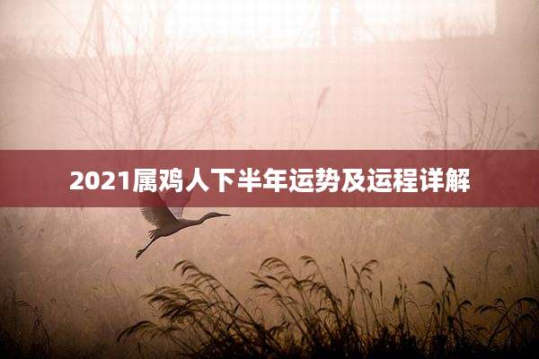2021属鸡人下半年运势及运程详解