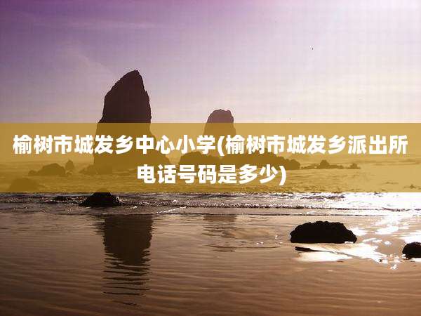 榆树市城发乡中心小学(榆树市城发乡派出所电话号码是多少)