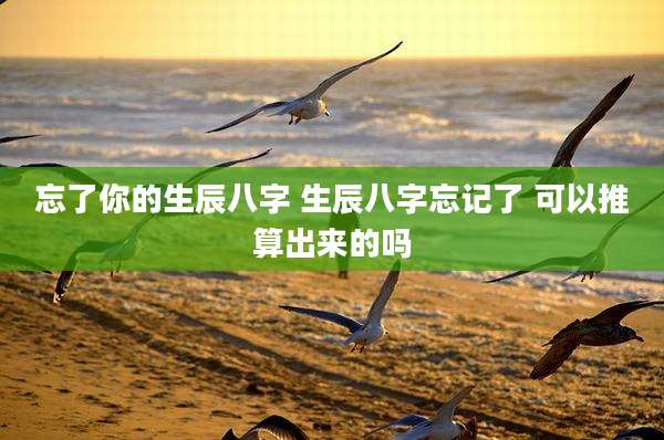 忘了你的生辰八字 生辰八字忘记了 可以推算出来的吗