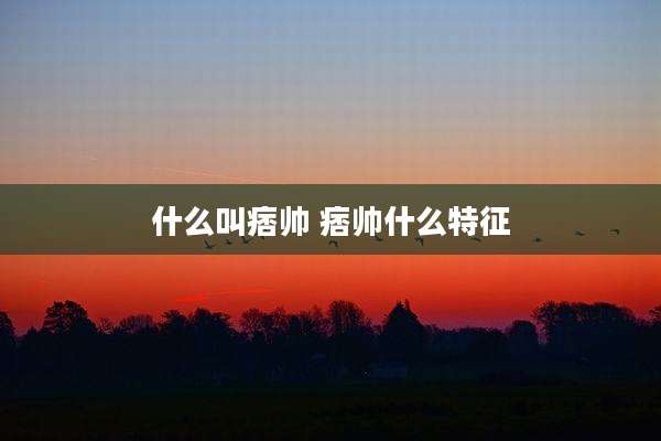 什么叫痞帅 痞帅什么特征