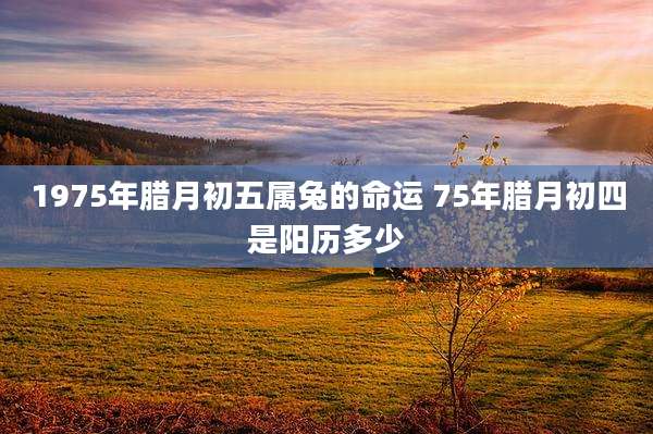 1975年腊月初五属兔的命运 75年腊月初四是阳历多少
