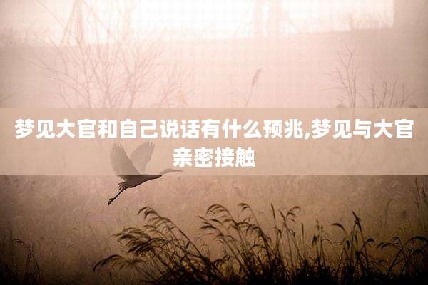 梦见大官和自己说话有什么预兆,梦见与大官亲密接触
