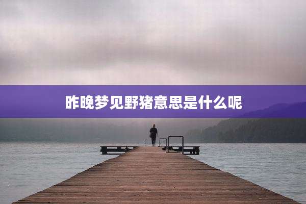 昨晚梦见野猪意思是什么呢