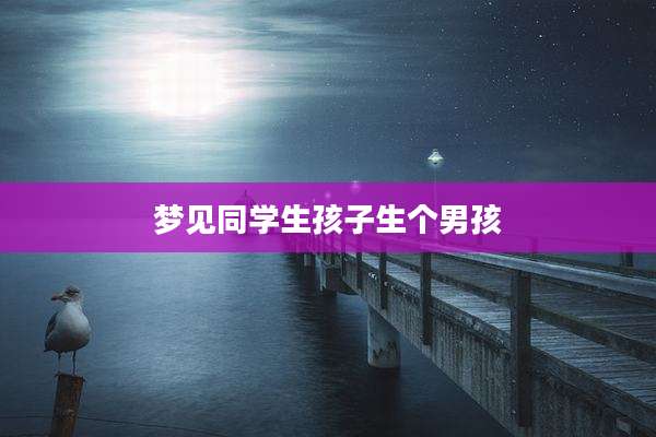 梦见同学生孩子生个男孩