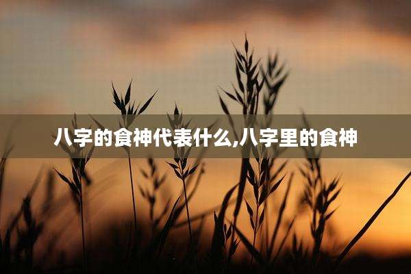 八字的食神代表什么,八字里的食神