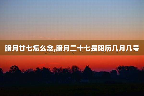 腊月廿七怎么念,腊月二十七是阳历几月几号