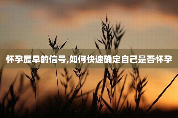 怀孕最早的信号,如何快速确定自己是否怀孕