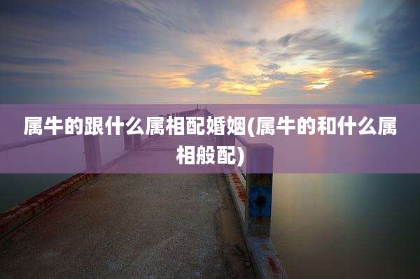 属牛的跟什么属相配婚姻(属牛的和什么属相般配)