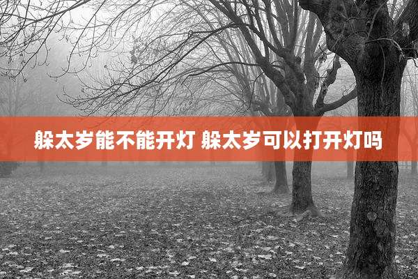 躲太岁能不能开灯 躲太岁可以打开灯吗