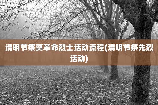 清明节祭奠革命烈士活动流程(清明节祭先烈活动)