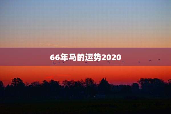 66年马的运势2020