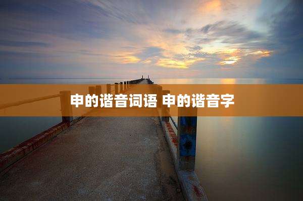 申的谐音词语 申的谐音字