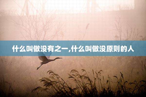 什么叫做没有之一,什么叫做没原则的人
