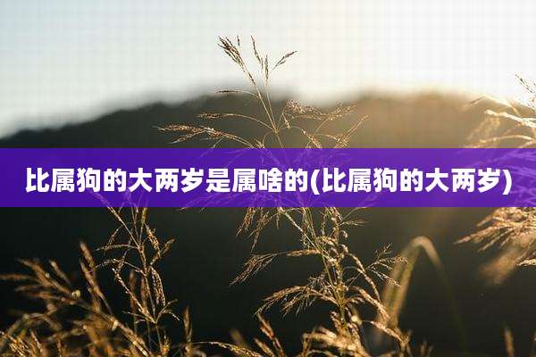比属狗的大两岁是属啥的(比属狗的大两岁)